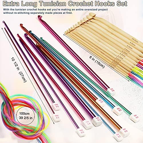 Coopay 23 PCS Tunisian Crochet Hooks Set, Complete Crochet Needles Set - Image 4