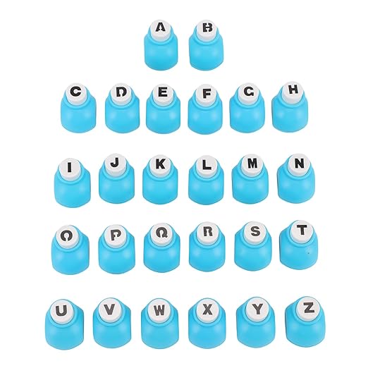Asixxsix Alphabet Paper Punchers, 26 Uppercase English Letters Hole Punch Shape, Letter Shape Punches for DIY Crafting Supplies, Scrapbooking, Journaling, School Projects