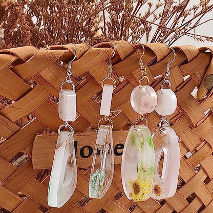 Attuslla Star & Moon Shape Resin Earring Molds - Silicone, Jewelry, DIY Pendant Molds with Ear Hooks & Jump Ring - Image 7