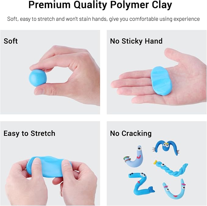 ARTME Polymer Clay, 82 Colors Clay Kit, Oven Bake Modeling Clay, Creative Polymer Clay Kit with Sculpting Tools and Jewelry Accessories, Non-Toxic, Ideal DIY Clay Gifts for Adults and Teens