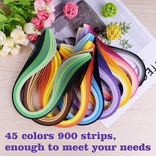 TUPARKA 19 Pcs Paper Quilling Kits 45 Colors 900 Strips Quilling Art Paper DIY Craft - Image 2
