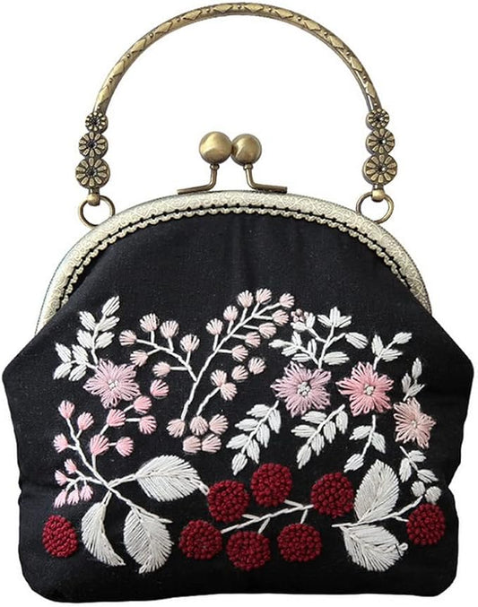 Embroidery Coin Purse Kits for Beginners Adults Handmade DIY Embroidered Clutch Wallet Purse with All Supplies