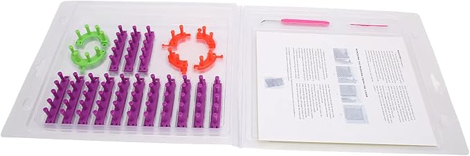 YuRui TENG Knitting Looms Kit, DIY Weaving Looms for Beginners, Portable Plastic Knitting Board with Sewing, Crochet Hook and 20 Accessories, for Making Blankets, Scarfs, Hats and More