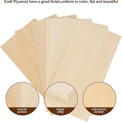 6 Pack Basswood Sheets for Crafts - 12 x 16 x 1/8 Inch - 3mm Thick Large Plywood Sheets Unfinished Bass Wood Boards for Laser Cutting, Wood Burning (12 x 16 x 1/8 inch (6 Pack))