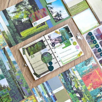 Scrapbooking Supplies Kit, A6 Grid Notebook, Vintage Junk Journaling Kit - Image 3