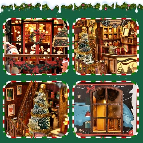 Christmas Book Nook Kits for Adults - with LED Light & Music Box for Xmas - Image 6