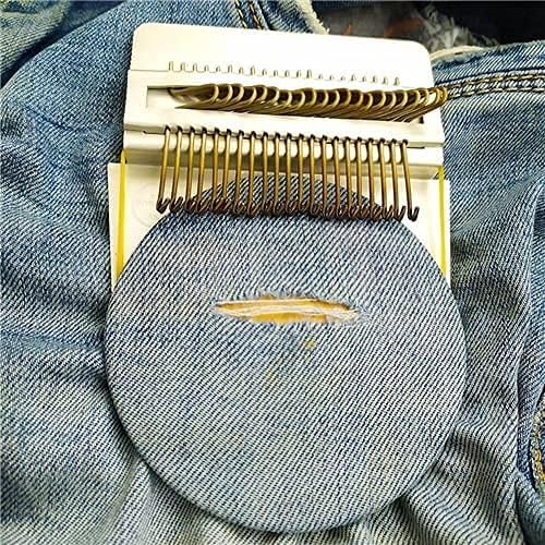 Small Loom Fast Speed Weve Type Weave Tool, Mini Rainbow Weaving Loom Wooden Multi-Craft Creative DIY Weaving Arts, Most Convenient Darning Machine to Repair of Small Holes in Clothes (14 Hooks) - Image 2