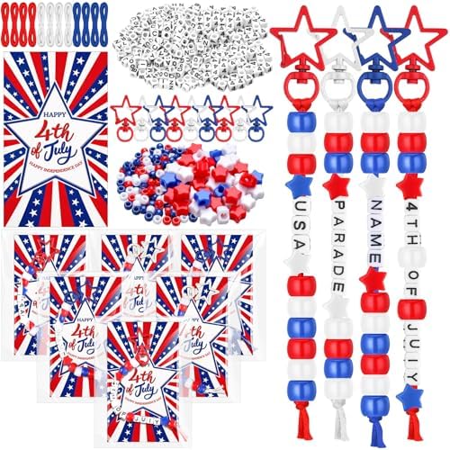 Suncalla 996 Pcs 24 Set 4th of July Patriotic Craft Keychain Making Kit DIY by Unknown