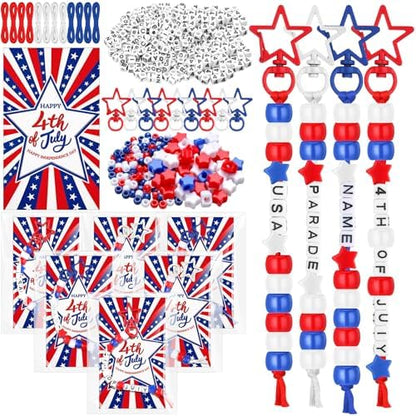 Suncalla 996 Pcs 24 Set 4th of July Patriotic Craft Keychain Making Kit DIY by Unknown