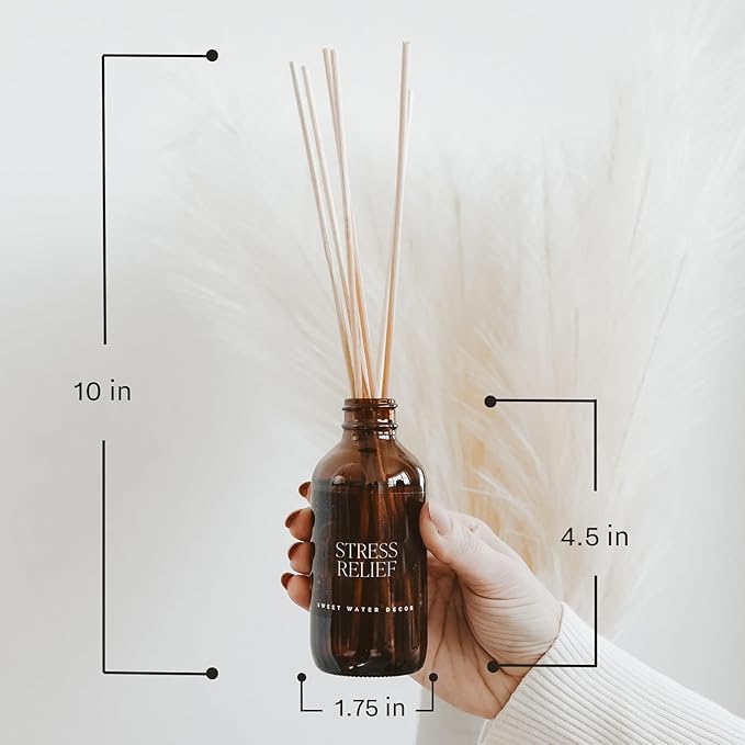 Sweet Water Decor Calming Reed Diffuser Set for Home - Eucalyptus, Spearmint, Citrus, Woods Scented Reed Diffusers - Housewarming Gift, Lasts 4+ Months, Made in The USA