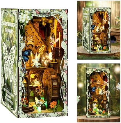 ISSEVE Book Nook Kit, DIY Dollhouse Booknook Kits Bookshelf Insert Décor by ISSEVE
