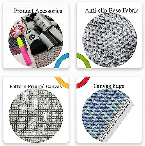 MIAOLLUN Christmas Latch Hook Kit for Adults Beginner, Church DIY Crochet Yarn Rugs Hooking Craft Needlework Kit with Color Preprinted Pattern for Home Decoration Festival Gift 20X15inch - Image 3