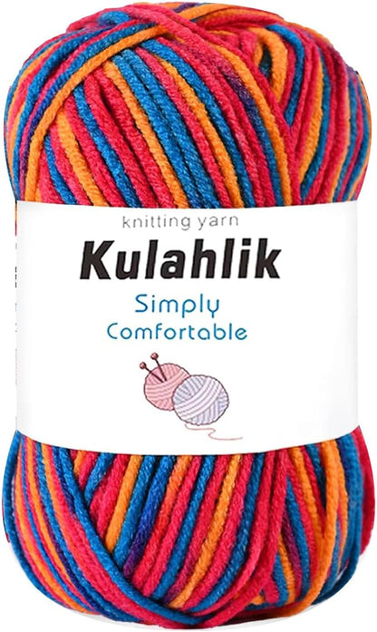 50g(1x50g) Acrylic Yarn for Crocheting and Knitting, Colorful Gradient Yarn Thread, 1 Rolls Skeins, Multicolor Hilo Acrílico, Perfect for DIY Crafts Project