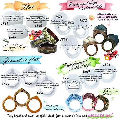 Resin Ring Silicone Molds for UV Jewelry Making Epoxy Casting 24-Count - Image 3