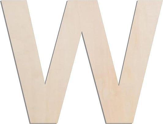 MGTECH 12 Inch Large Wooden Letter W, 1/4 in Thick Big Wood Letter for Crafts and Wall Decor