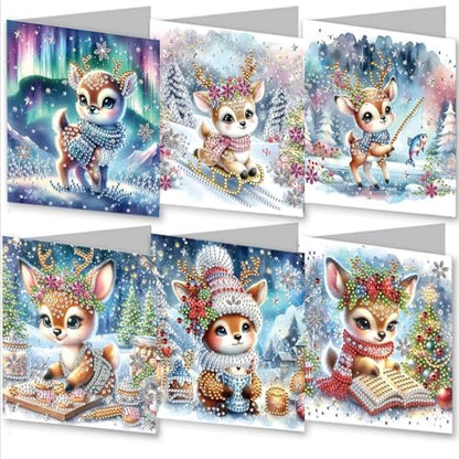 Christmas DIY Diamond Greeting Cards Set, 5D DIY Diamond Art Painting Christmas Style Greeting Card, DIY Christmas Card Making Kits for Family Friends Handmade Gift-#23-Deer by Unknown