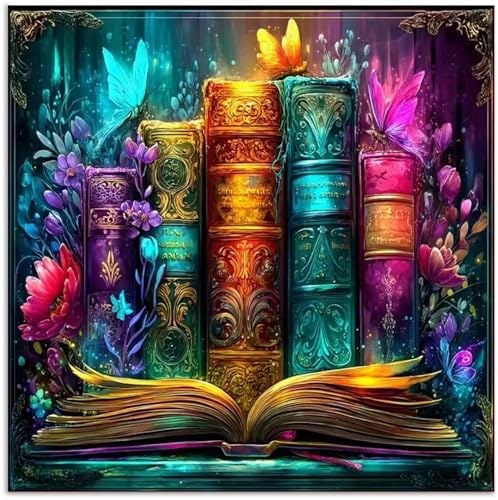 CRZMODE Magical Book Paint by Numbers Kit for Adults, Book Paint by Numbers for Adults, Acrylic Painting Crafts for Home Decor Gift (16x16inch) by Unknown