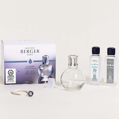 MAISON BERGER Gift Set – Lampe Berger Starter Round 2-in-1 Air Purifier & Fragrance Diffuser with Ocean Breeze & So Neutral Refills – 2 x 250 mL (8.45 fl oz) – Flameless Home Care – Made in France