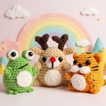 Kovarela Crochet Kit for Beginners, Jungle Brothers Amigurumi with Video Tutorials - Image 2