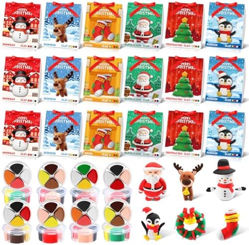 Capoda 18 Set Christmas DIY Craft Kit Christmas Air Dry Clay Kit by Capoda