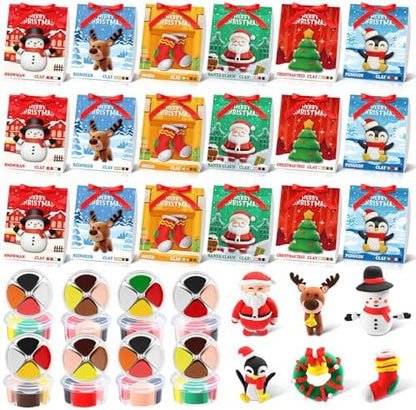 Capoda 18 Set Christmas DIY Craft Kit Christmas Air Dry Clay Kit by Capoda