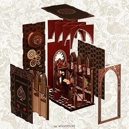 MiniCity Alice in Wonderland Book Nook Kit, DIY 3D Wooden Puzzle with LED - Image 6