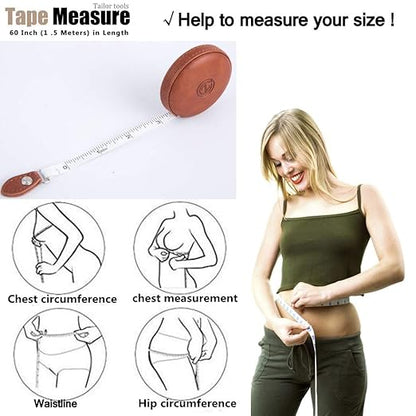 Sewing Tape Measure, Medical Body Cloth Tailor Craft Dieting Measuring Tape, 60 Inch/1.5M Dual Sided Retractable Ruler with Push Button Round