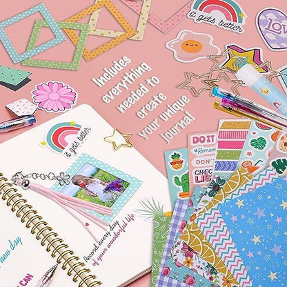 DIY Journal Kit for Girls, Scrapbook & Diary Supplies Set, Birthday Gifts for Teen Girls Craft Sets - Unleash Creativity Journaling Art Crafts Kit - Ideal Gifts for 8 9 10 11 12 13 14 Year Old Girl - Image 3