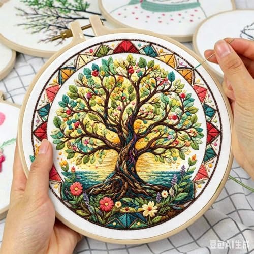 niurenmaoyi Tree Embroidery Kit for Beginners,Sewing Kit for Adults - Image 3