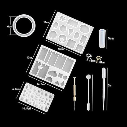 Srutueo 148 Pieces Resin Jewelry Making Kit, Silicone Casting Mold for Beginners with Molds, Resin Kits and Tools Set