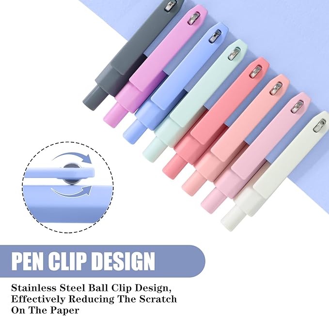 Piochoo Gel Pens, 0.5mm Fine Point Black Ink Smooth Writing Pens for Journaling, Nurse Aesthetic Cute School Office Gifts for Teacher Women and Men