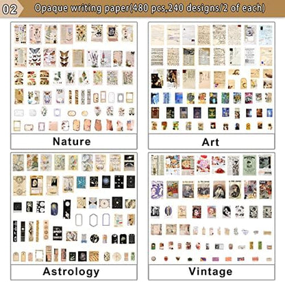 Draupnir 800pcs Vintage Junk Journal Supplies,Scrapbook Supplies Scrapbooking Paper and Stickers Ephemera for Art Aesthetic Journaling Kit Collage - Image 3