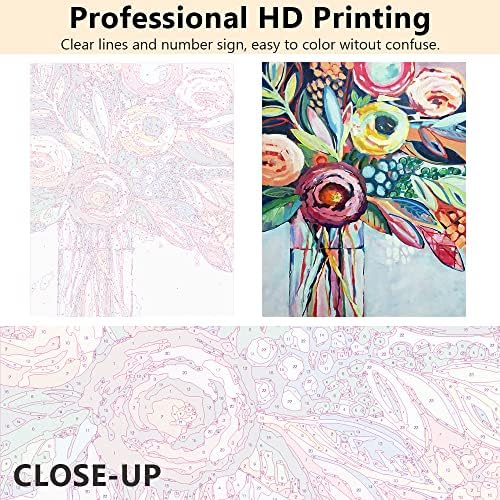 Abstract Flowers Paint by Number Kits for Adults Beginner, Vase Design - Image 7
