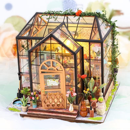 DIY Miniature House Kit, Mini House Building Kit, DIY Book Nook Kit, Tiny Model House for Adults to Build, Beginner 3D Wooden Book Nook, for Family Friends (Garden-B) - Image 2