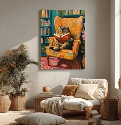 Canrichshop Reading Cat Paint by Numbers Kit for Adults,Painting by Numbers,DIY Acrylic Paint Kit for Adults Beginners Without Frame,Easy Adult Paint by Number Kits on Canvas for Decor 16x20inch - Image 5