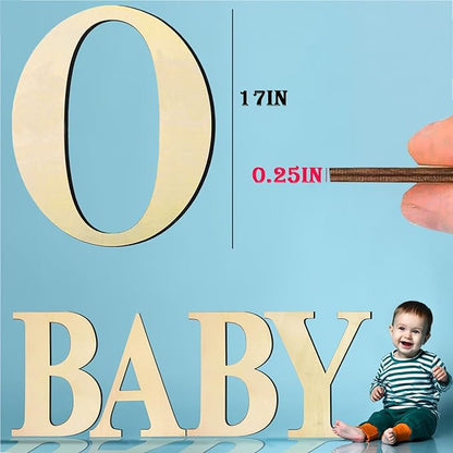17 Inch Unfinished Wood Letter for Wall Decor, Paintable Thick Wooden Letter for DIY Craft Projects, Blank Wood Alphabet Letter for Birthday, Parties, Wedding, Christmas Home Decoration(Letter O)