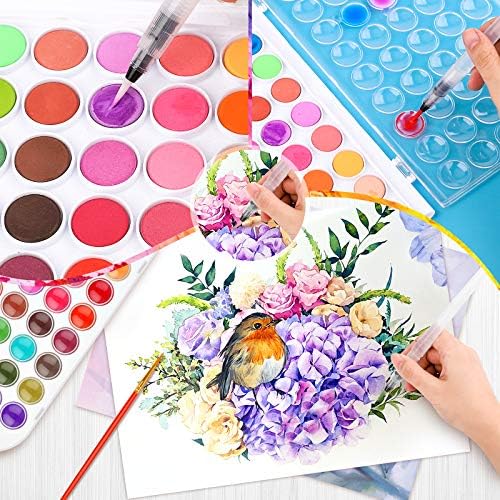 Taotree 48 Colors Watercolor Paint Set for Kids Adults Artist Painting - Image 4