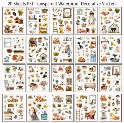 Cottage Garden PET Sticker Book, 20 Sheets Die Cut Stickers - Image 2