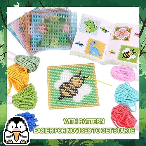 Pllieay 10-in-1 Cross Stitch Beginner Kit for Kids, Embroidery Kit - Image 3
