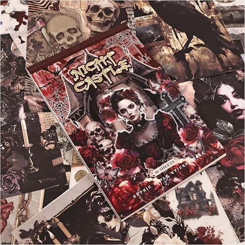 Halloween Gothic Ephemera Book, 50 Sheets Washi Stickers & Paper by Diuhofart