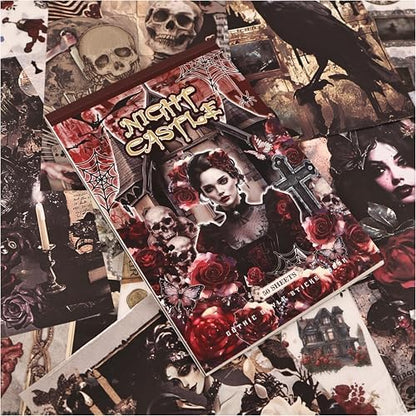Halloween Gothic Ephemera Book, 50 Sheets Washi Stickers & Paper by Diuhofart