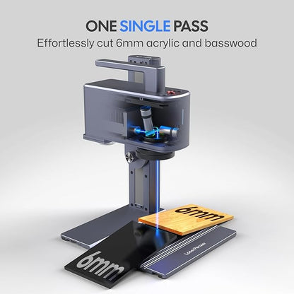 LaserPecker LP2 Plus SpinTrack Bundle, 10W Diode Laser Engraver with Versatile Electric Roller, Portable Laser Engraving Cutter Machine for Wood, Leather, Acrylic, Coated Metal and etc.