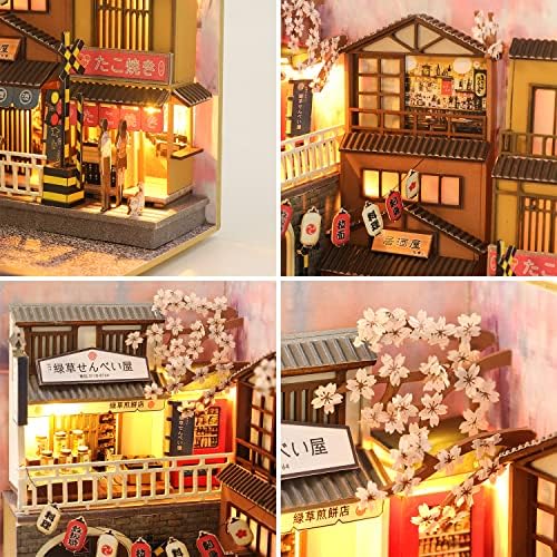 Roroom Book Nook Kit for Adults, Sakura Street Scene House Building Kit - Image 4