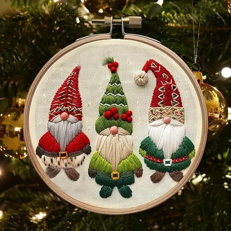 Huacan Embroidery Kits for Adults Beginner DIY Cross Stitch Stamped Christmas Pattern Stitching Sewing Kit 1 Piece 7.8 x 7.8 Inch (Santa Claus) - Image 4