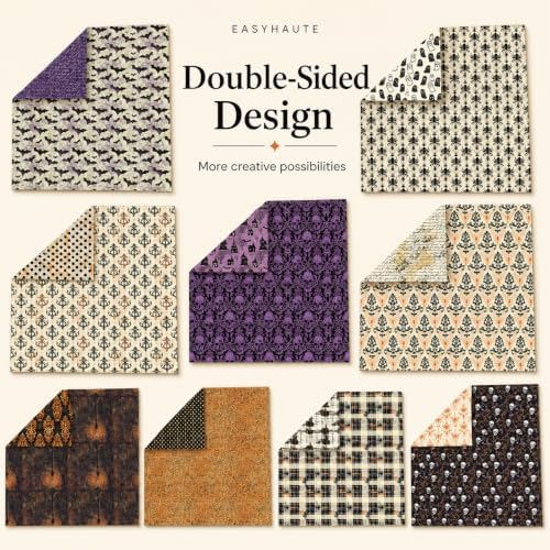 Vintage Halloween Scrapbook Paper Scrap Book Scrapbooking Pattern Classic Spooky Aesthetic Patterned Craft for Cardmaking Junk Journaling DIY Crafts Fall Decorations, 6x6 24 Sheets Acid Free Papers - Image 4