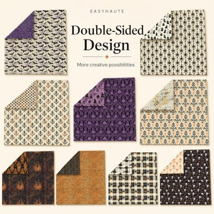 Vintage Halloween Scrapbook Paper Scrap Book Scrapbooking Pattern Classic Spooky Aesthetic Patterned Craft for Cardmaking Junk Journaling DIY Crafts Fall Decorations, 6x6 24 Sheets Acid Free Papers - Image 4