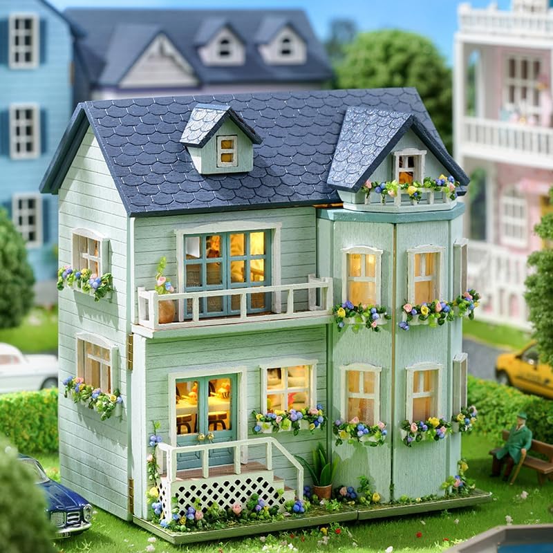 DIY Miniature House Kit with Furniture, Opened & Closed Mini Dollhouse - Image 3
