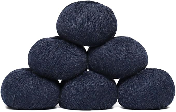 100% Baby Alpaca Yarn Wool Set of 6 Skeins (300 Grams) DK Weight - Made in Peru - Heavenly Soft and Perfect for Knitting and Crocheting (Blue Jean, DK - 6 Skeins)