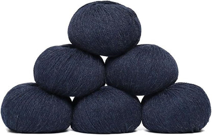 100% Baby Alpaca Yarn Wool Set of 6 Skeins (300 Grams) DK Weight - Made in Peru - Heavenly Soft and Perfect for Knitting and Crocheting (Blue Jean, DK - 6 Skeins)