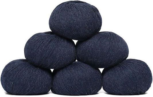 100% Baby Alpaca Yarn Wool Set of 6 Skeins (300 Grams) DK Weight - Made in Peru - Heavenly Soft and Perfect for Knitting and Crocheting (Blue Jean, DK - 6 Skeins)